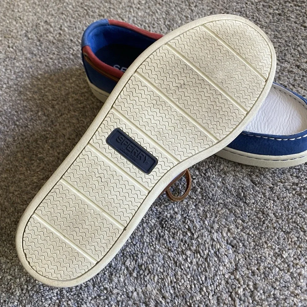 Sperry Gold Cup 2 Eye Boat Shoes Men 7 EU 39 Red Blue White Patriotic Preppy